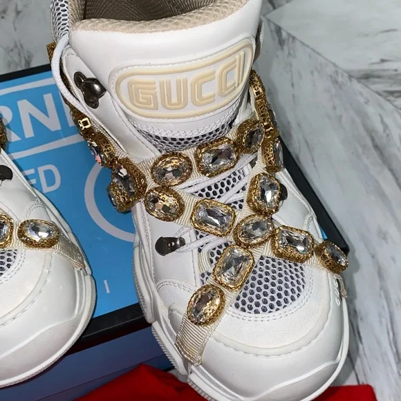 Gucci Flashtrack Crystal Embellished Platform Sneakers 💕 - Picture 7 of 11